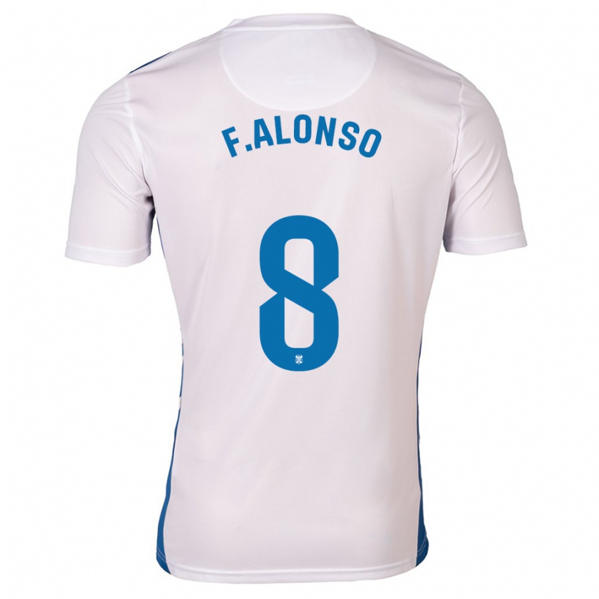 גברים פליקס אלונסו #8 לבן כחול ג'רזי ביתית 2025/26 חולצה קצרה