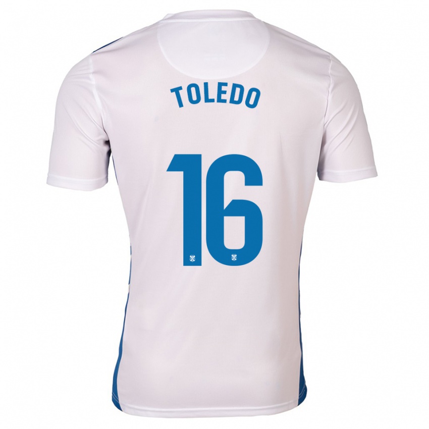 גברים Adrián Toledo #16 לבן כחול ג'רזי ביתית 2025/26 חולצה קצרה