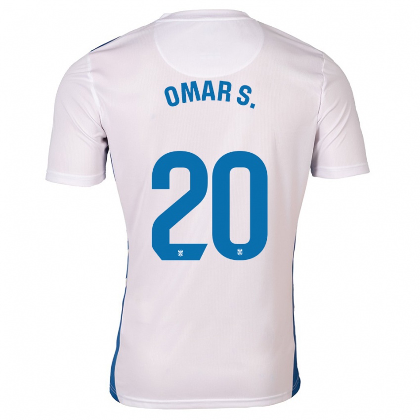 גברים עומאר סאנצ'ס #20 לבן כחול ג'רזי ביתית 2025/26 חולצה קצרה
