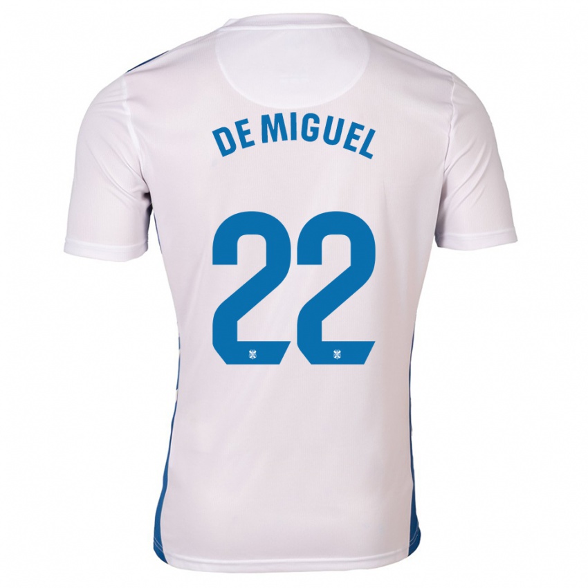 גברים Jesús De Miguel #22 לבן כחול ג'רזי ביתית 2025/26 חולצה קצרה