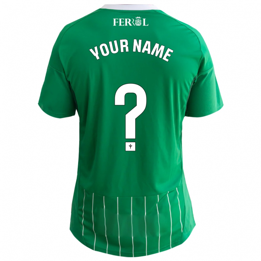 גברים השם שלך #0 ירוק לבן ג'רזי ביתית 2025/26 חולצה קצרה