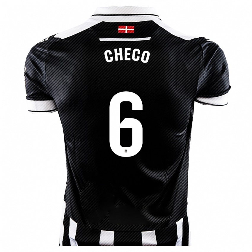 גברים Checo #6 שחור לבן ג'רזי ביתית 2025/26 חולצה קצרה