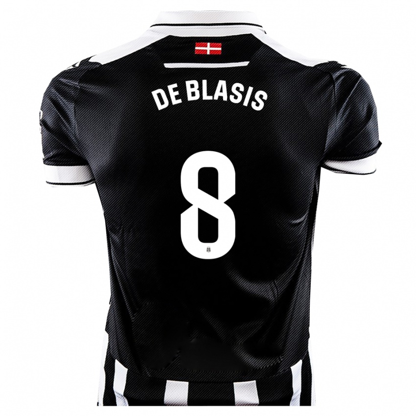 גברים פאבלו דה בלאסיס #8 שחור לבן ג'רזי ביתית 2025/26 חולצה קצרה