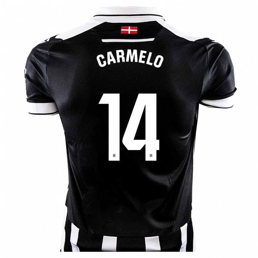 גברים קרמלו סאנצ'ס #14 שחור לבן ג'רזי ביתית 2025/26 חולצה קצרה