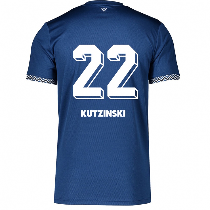 גברים קירה קוצינסקי #22 כחול נייבי לבן ג'רזי ביתית 2025/26 חולצה קצרה