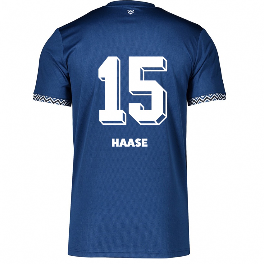 גברים Leo Haase #15 כחול נייבי לבן ג'רזי ביתית 2025/26 חולצה קצרה