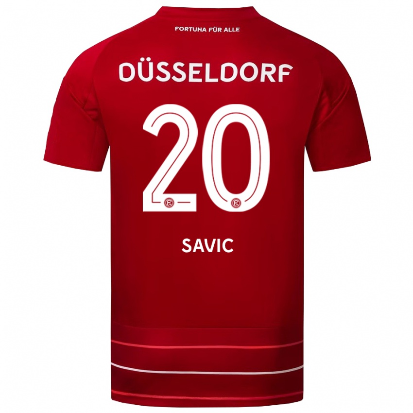 גברים David Savic #20 אדום לבן ג'רזי ביתית 2025/26 חולצה קצרה