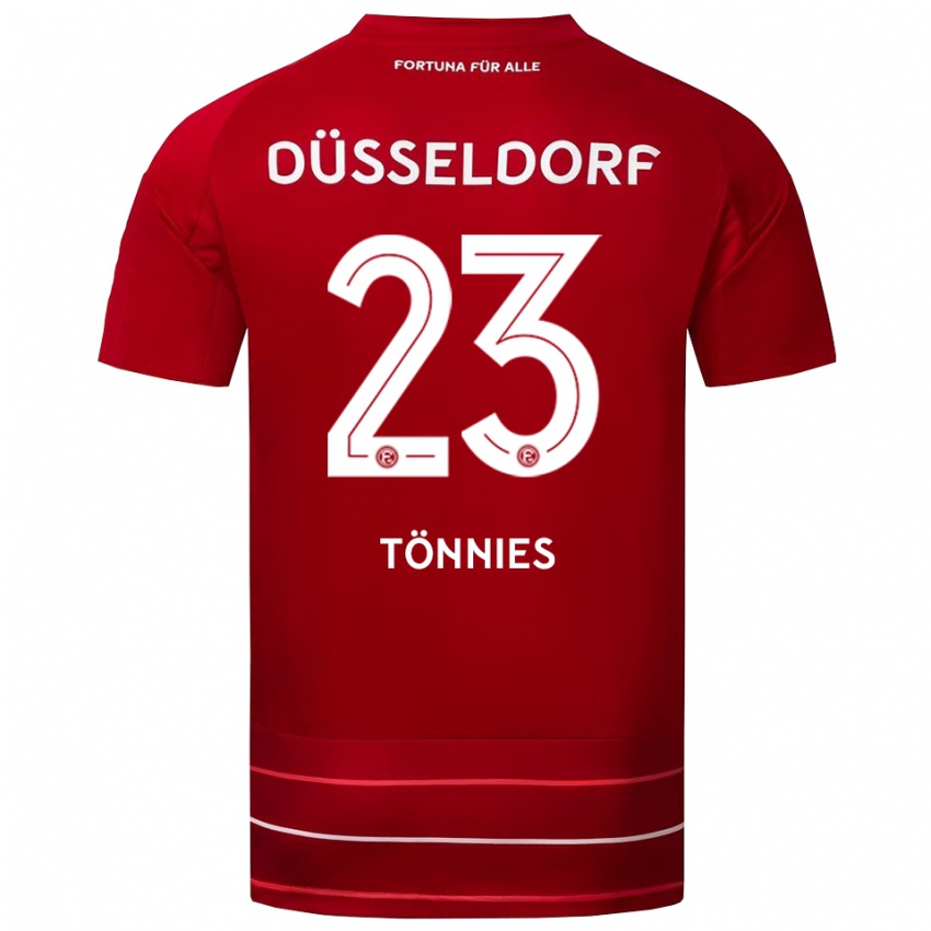 גברים Conor Tönnies #23 אדום לבן ג'רזי ביתית 2025/26 חולצה קצרה