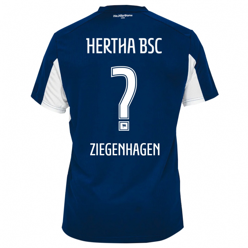 גברים Kevin Ziegenhagen #0 לבן כחול ג'רזי ביתית 2025/26 חולצה קצרה