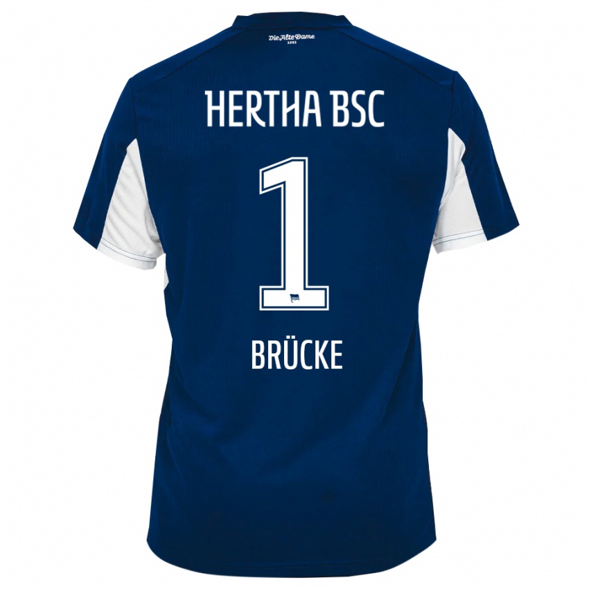 גברים Mathilda Brücke #1 לבן כחול ג'רזי ביתית 2025/26 חולצה קצרה