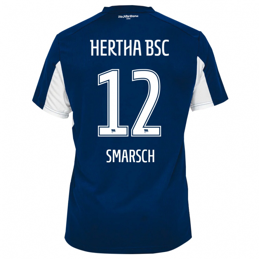 גברים דניס שמרש #12 לבן כחול ג'רזי ביתית 2025/26 חולצה קצרה