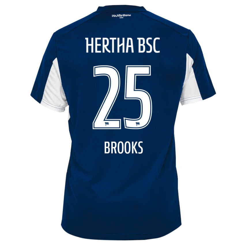 גברים ג'ון אנתוני ברוקס #25 לבן כחול ג'רזי ביתית 2025/26 חולצה קצרה