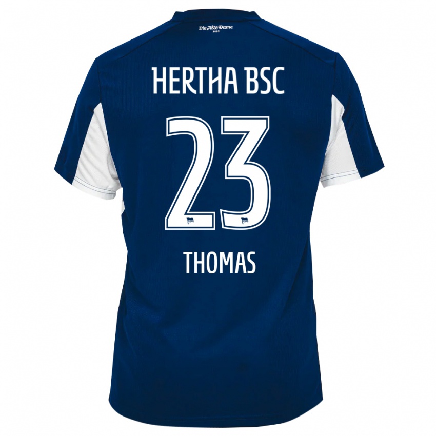 גברים Aaliyah Thomas #23 לבן כחול ג'רזי ביתית 2025/26 חולצה קצרה