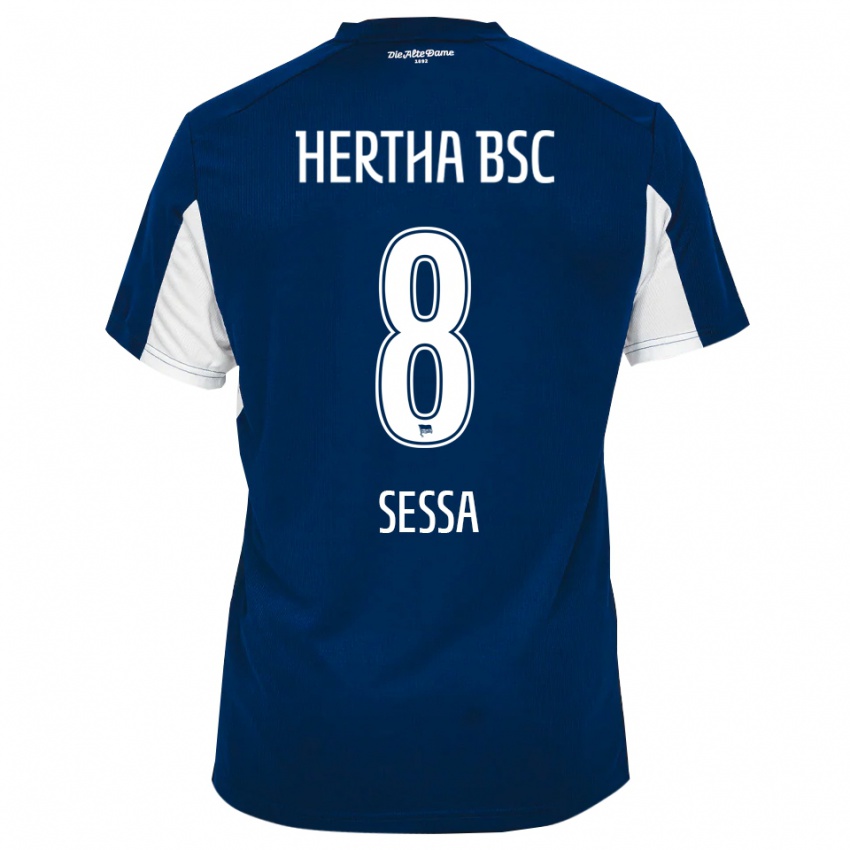 גברים קווין ססה #8 לבן כחול ג'רזי ביתית 2025/26 חולצה קצרה