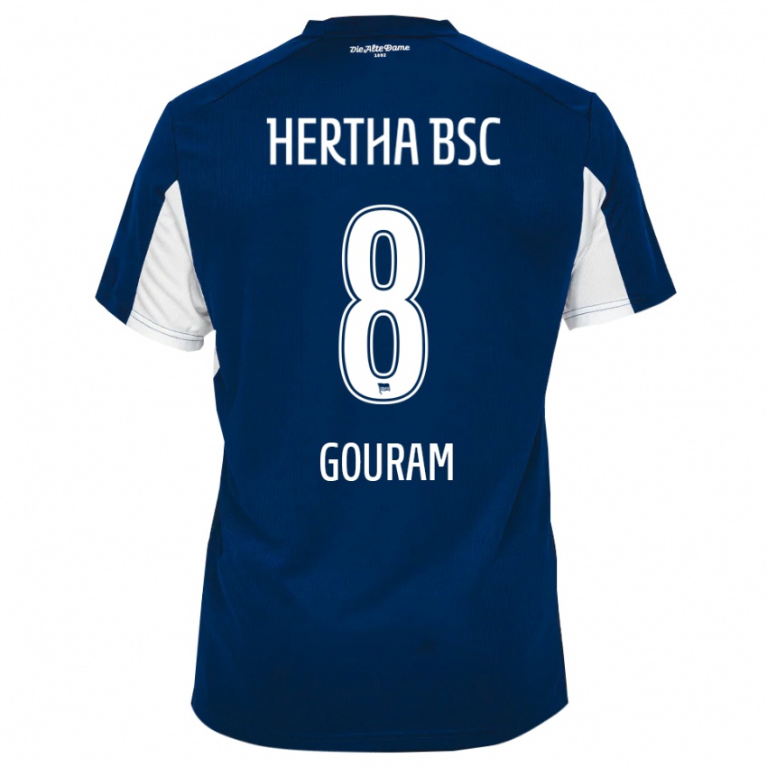 גברים Soufian Gouram #8 לבן כחול ג'רזי ביתית 2025/26 חולצה קצרה