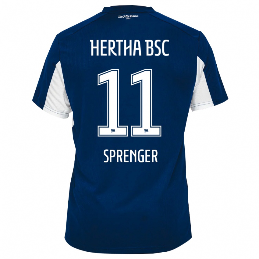 גברים Tiago Sprenger #11 לבן כחול ג'רזי ביתית 2025/26 חולצה קצרה