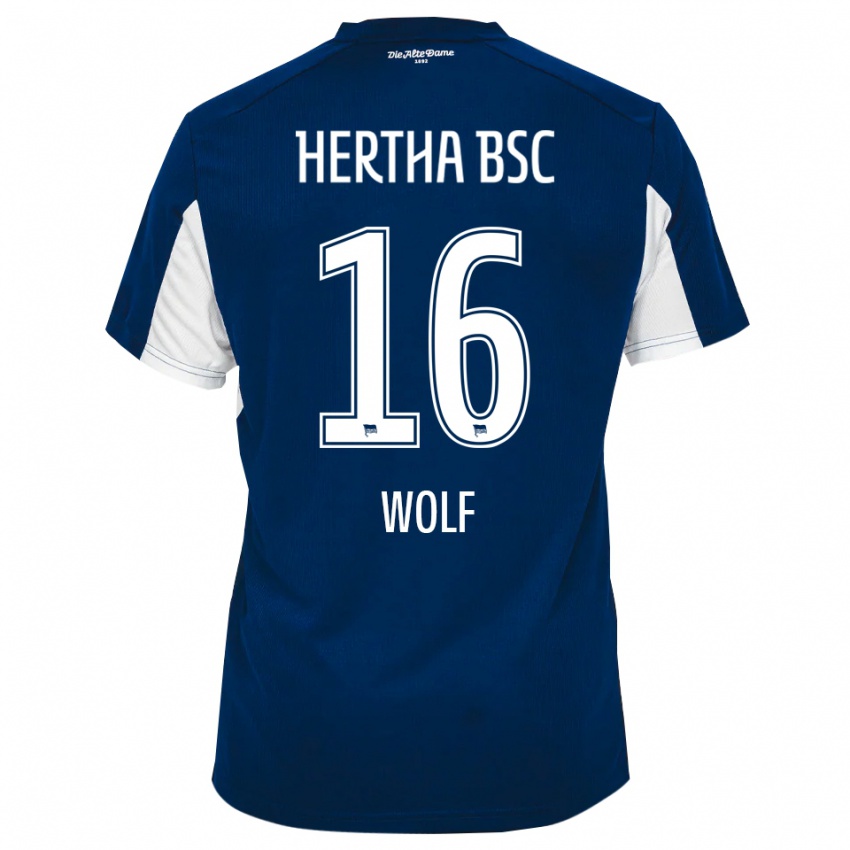 גברים Colin Wolf #16 לבן כחול ג'רזי ביתית 2025/26 חולצה קצרה