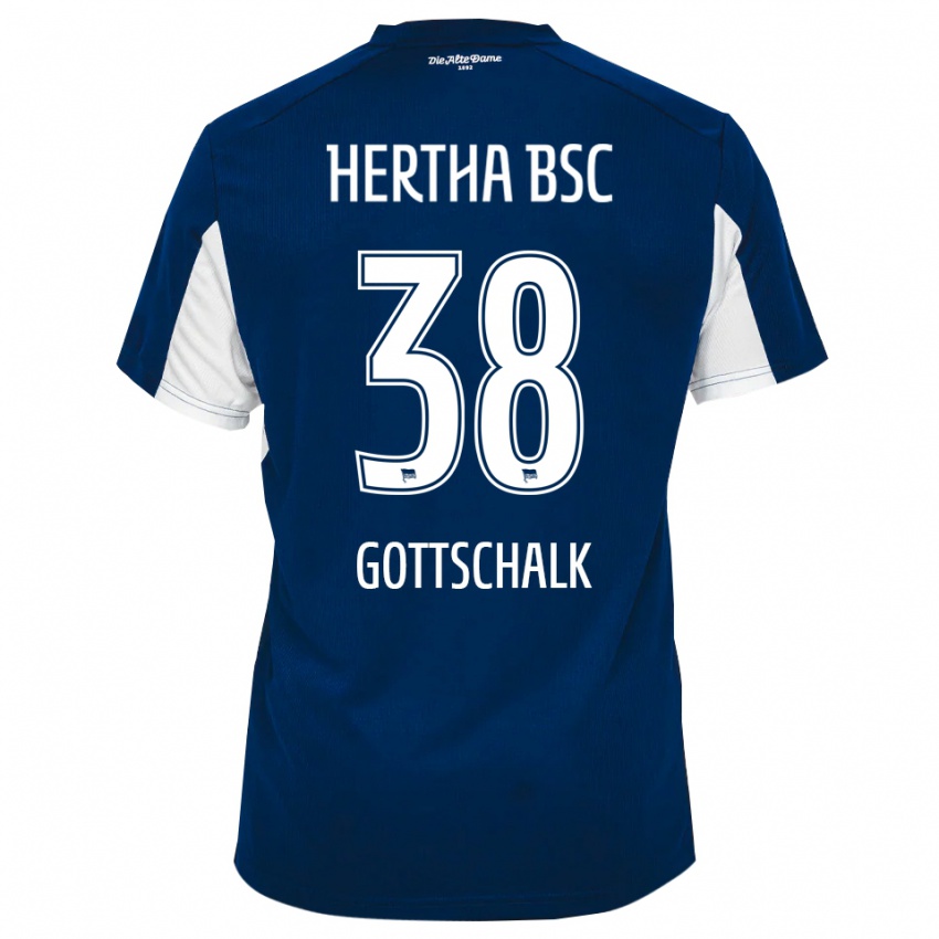 גברים ג׳וליוס בן גוטשאלק #38 לבן כחול ג'רזי ביתית 2025/26 חולצה קצרה