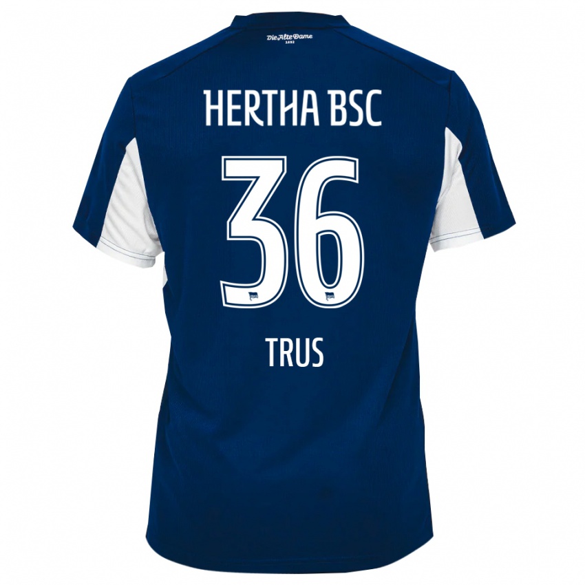 גברים לואיס קארל טרוס #36 לבן כחול ג'רזי ביתית 2025/26 חולצה קצרה