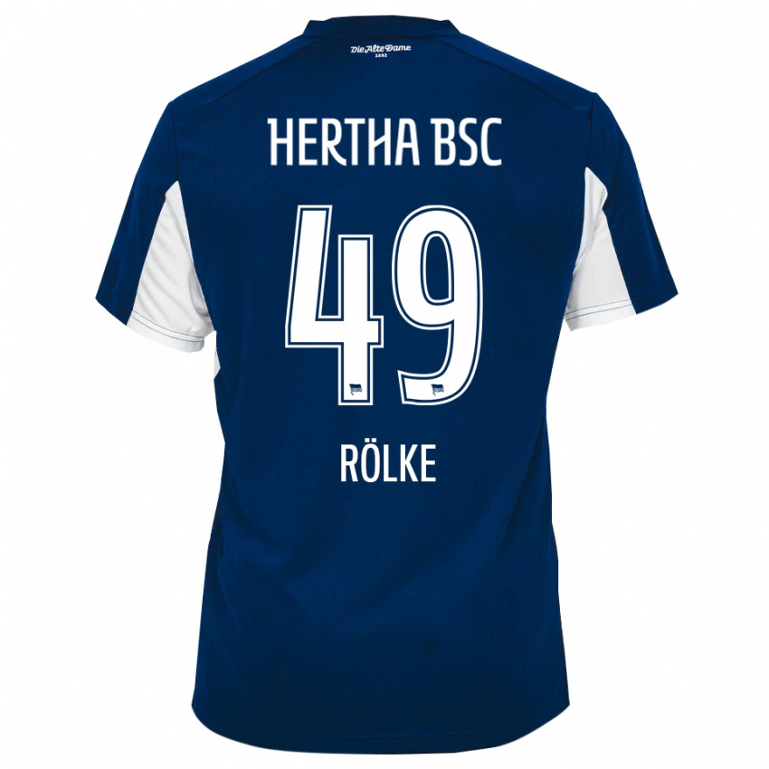 גברים אוליבר רולקה #49 לבן כחול ג'רזי ביתית 2025/26 חולצה קצרה