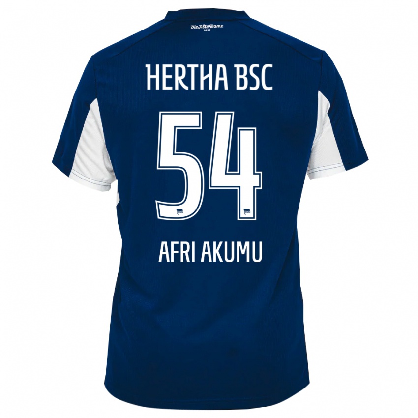גברים Maik Afri Akumu #54 לבן כחול ג'רזי ביתית 2025/26 חולצה קצרה