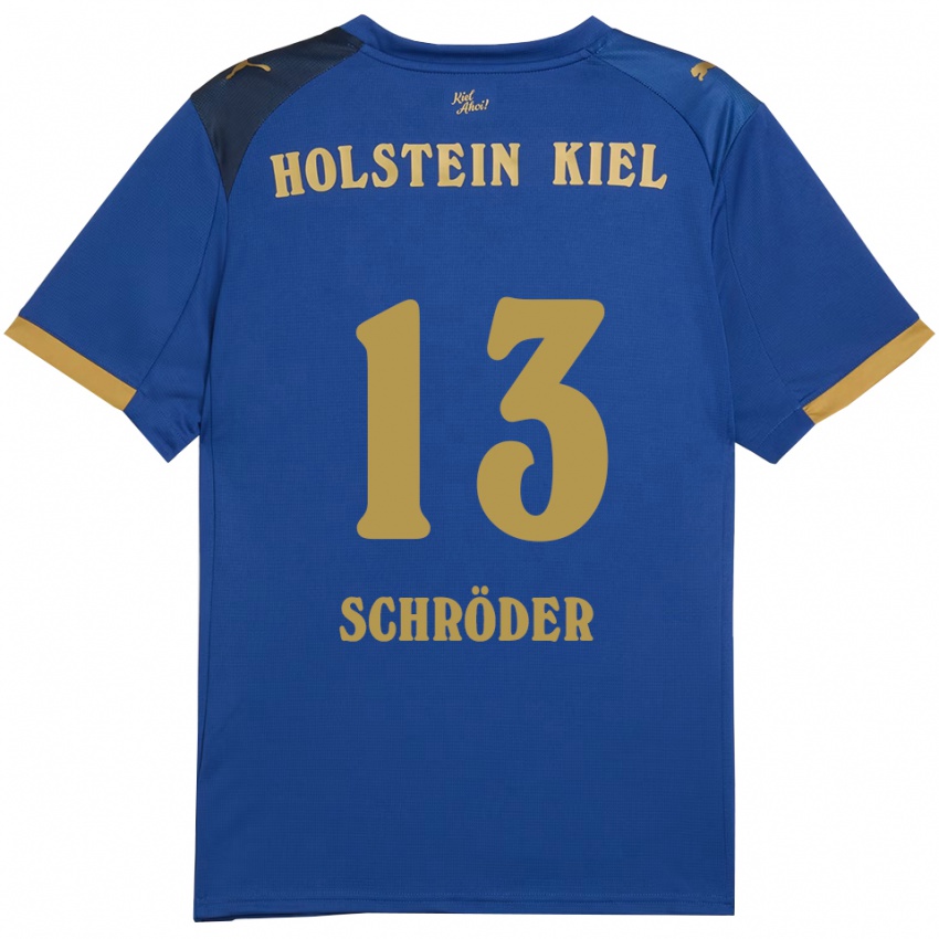 גברים Lea Schröder #13 כחול זהב ג'רזי ביתית 2025/26 חולצה קצרה