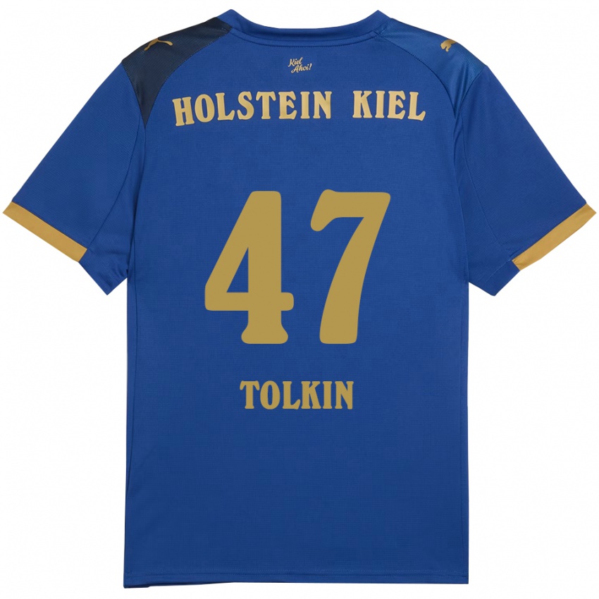 גברים ג'ון טולקין #47 כחול זהב ג'רזי ביתית 2025/26 חולצה קצרה