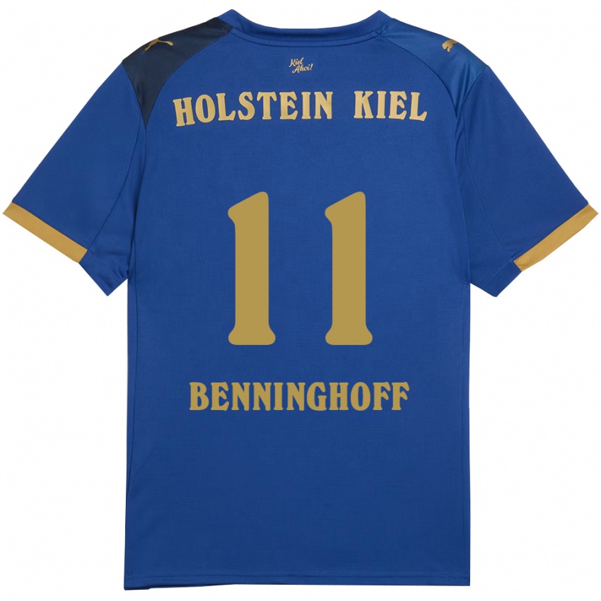 גברים Finn Benninghoff #11 כחול זהב ג'רזי ביתית 2025/26 חולצה קצרה