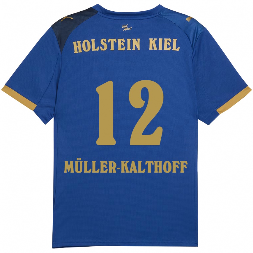 גברים Henrie Müller-Kalthoff #12 כחול זהב ג'רזי ביתית 2025/26 חולצה קצרה