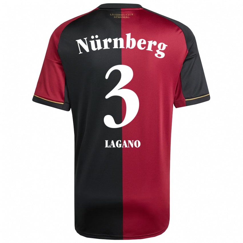 גברים פאביו לאגאנו #3 בורדו שחור ג'רזי ביתית 2025/26 חולצה קצרה