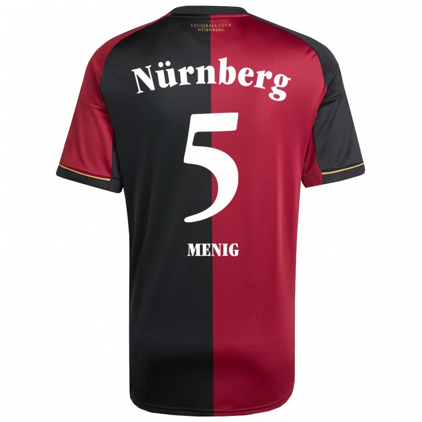 גברים Fabian Menig #5 בורדו שחור ג'רזי ביתית 2025/26 חולצה קצרה