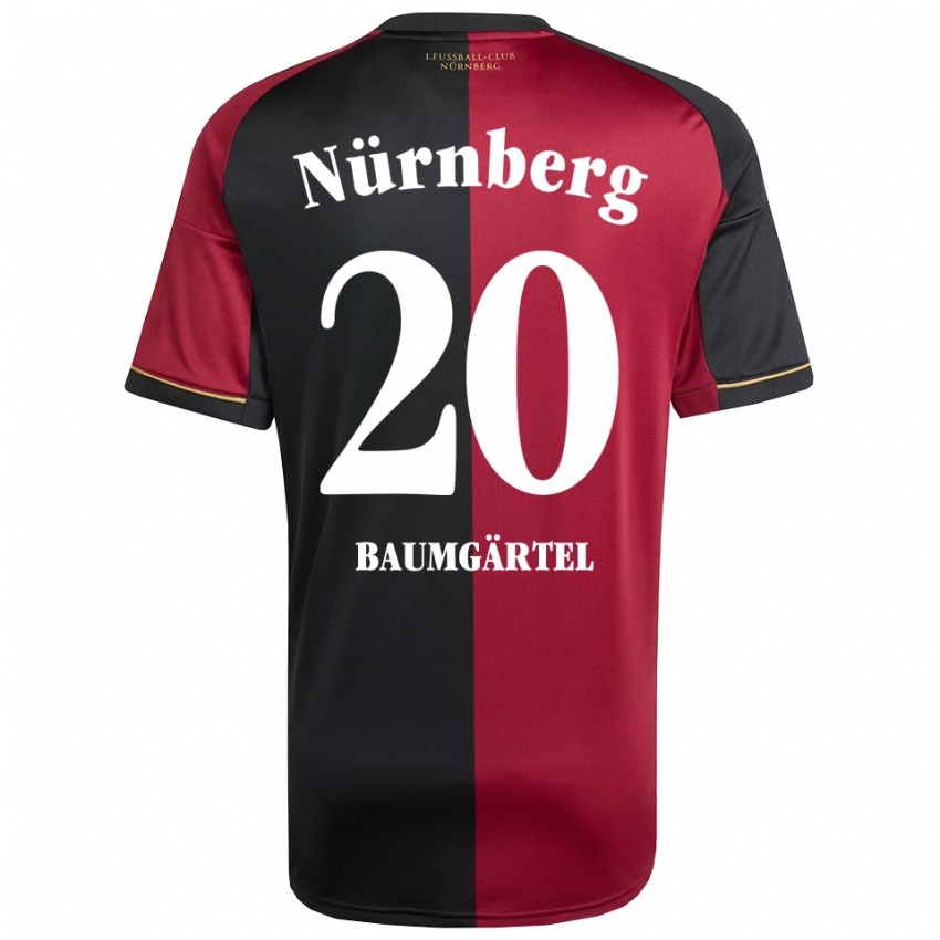 גברים ז'קלין באומגרטל #20 בורדו שחור ג'רזי ביתית 2025/26 חולצה קצרה