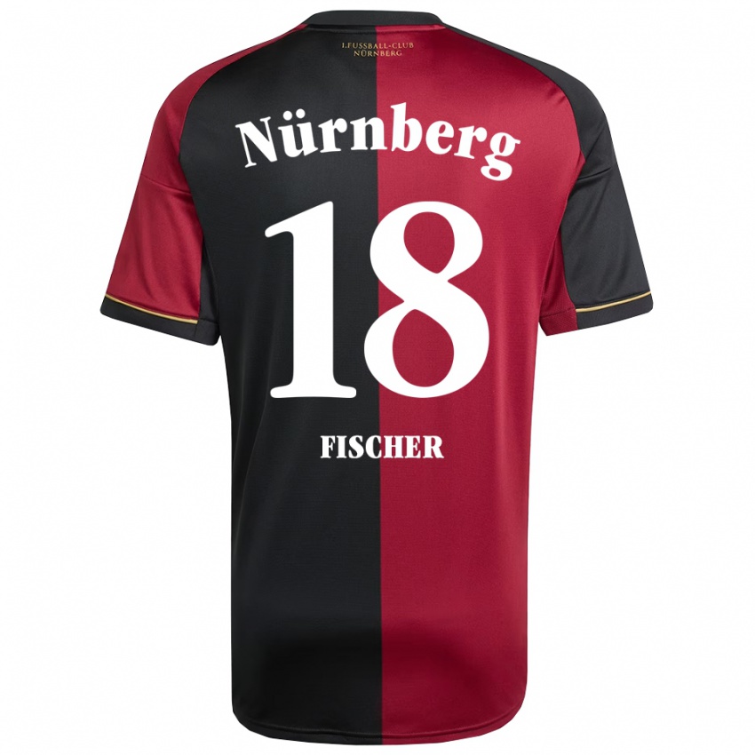 גברים Jonas Fischer #18 בורדו שחור ג'רזי ביתית 2025/26 חולצה קצרה