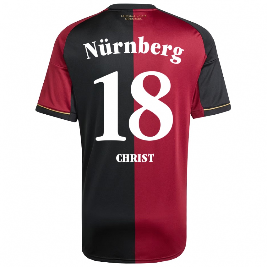 גברים Maurice Christ #18 בורדו שחור ג'רזי ביתית 2025/26 חולצה קצרה