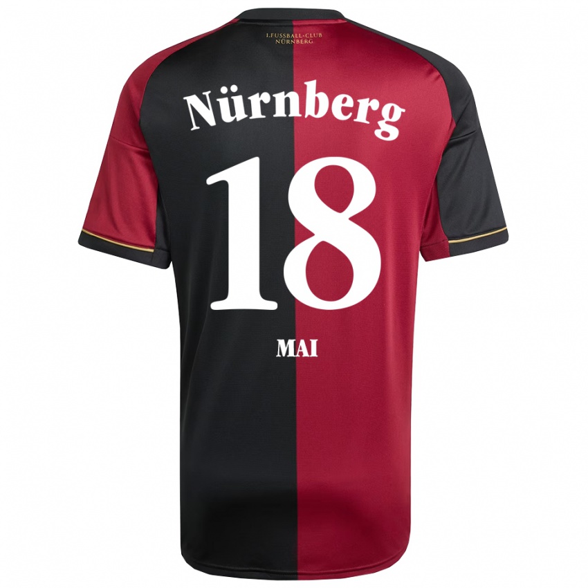 גברים פרנציסקה מאי #18 בורדו שחור ג'רזי ביתית 2025/26 חולצה קצרה