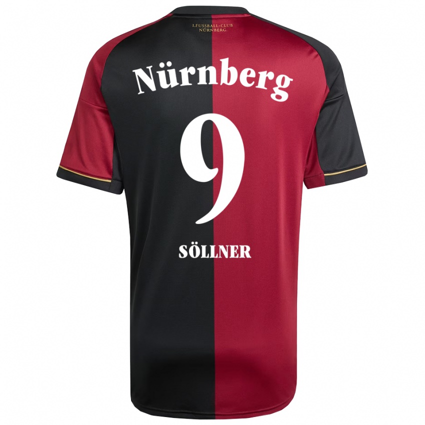 גברים Tobias Söllner #9 בורדו שחור ג'רזי ביתית 2025/26 חולצה קצרה