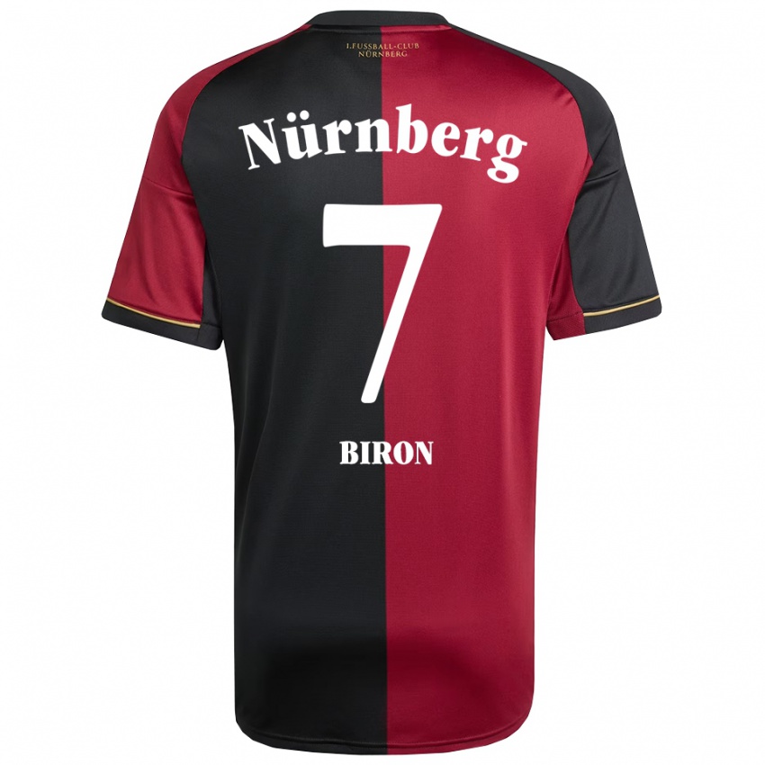 גברים מיקאל בירון #7 בורדו שחור ג'רזי ביתית 2025/26 חולצה קצרה