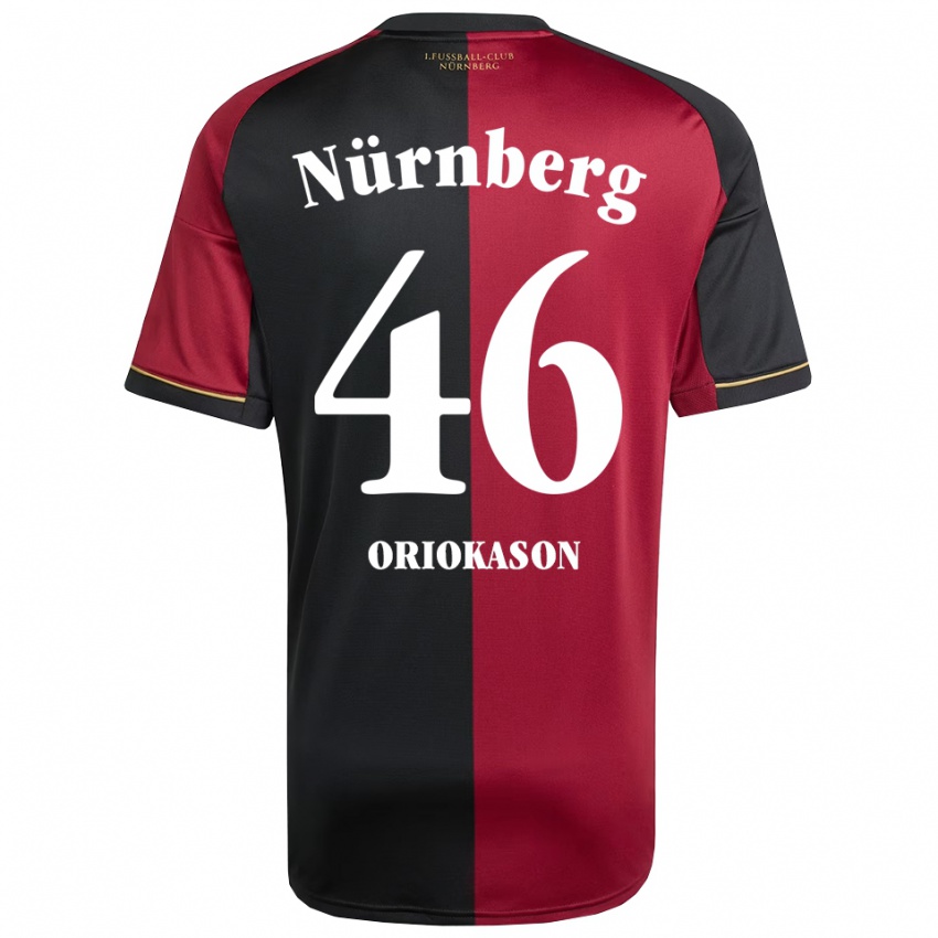 גברים Emmanuel Oriokason #46 בורדו שחור ג'רזי ביתית 2025/26 חולצה קצרה