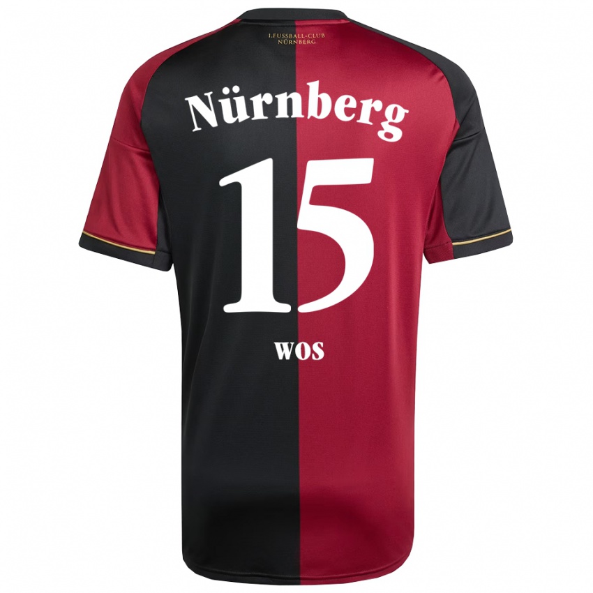 גברים Oliwia Wos #15 בורדו שחור ג'רזי ביתית 2025/26 חולצה קצרה