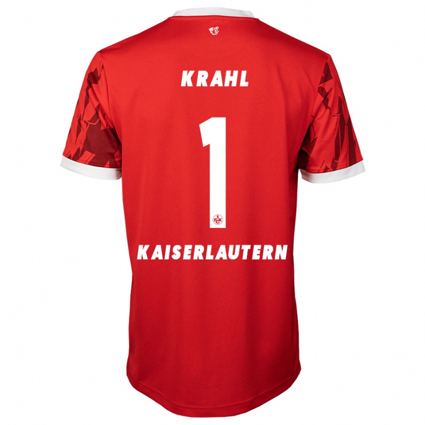 גברים יוליאן קראהל #1 אדום לבן ג'רזי ביתית 2025/26 חולצה קצרה