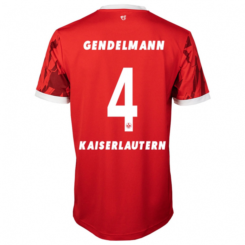 גברים Nikita Gendelmann #4 אדום לבן ג'רזי ביתית 2025/26 חולצה קצרה