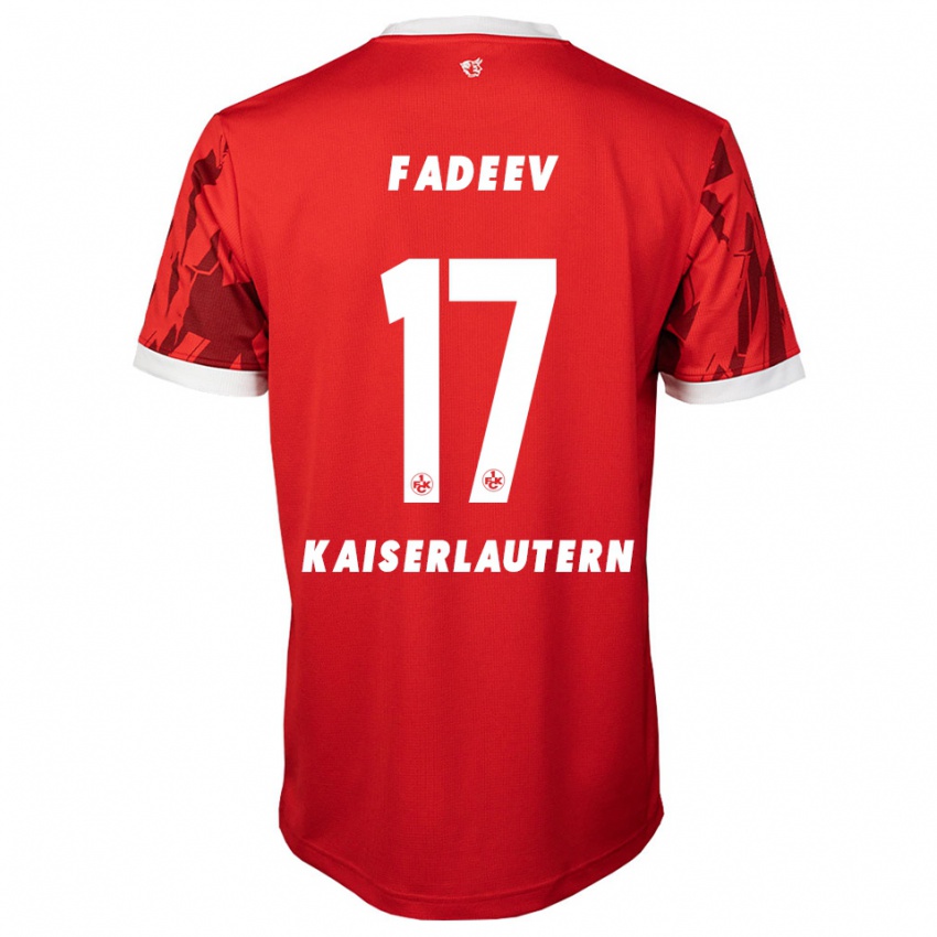 גברים ולדיסלב פדייב #17 אדום לבן ג'רזי ביתית 2025/26 חולצה קצרה