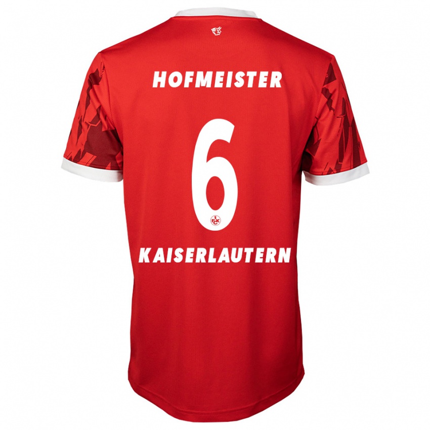 גברים דיון הופמייסטר #6 אדום לבן ג'רזי ביתית 2025/26 חולצה קצרה