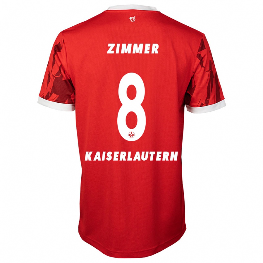 גברים ז'אן זימר #8 אדום לבן ג'רזי ביתית 2025/26 חולצה קצרה