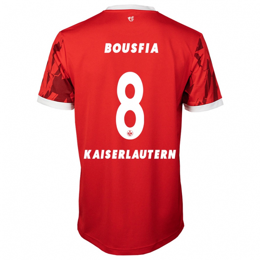 גברים Sami Bousfia #8 אדום לבן ג'רזי ביתית 2025/26 חולצה קצרה