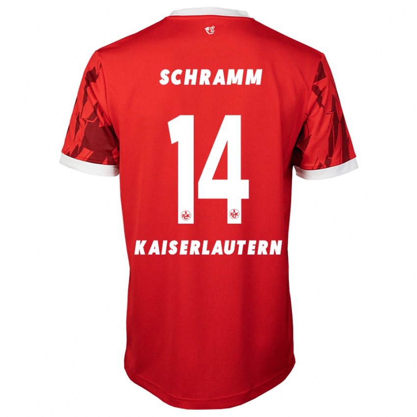 גברים David Schramm #14 אדום לבן ג'רזי ביתית 2025/26 חולצה קצרה