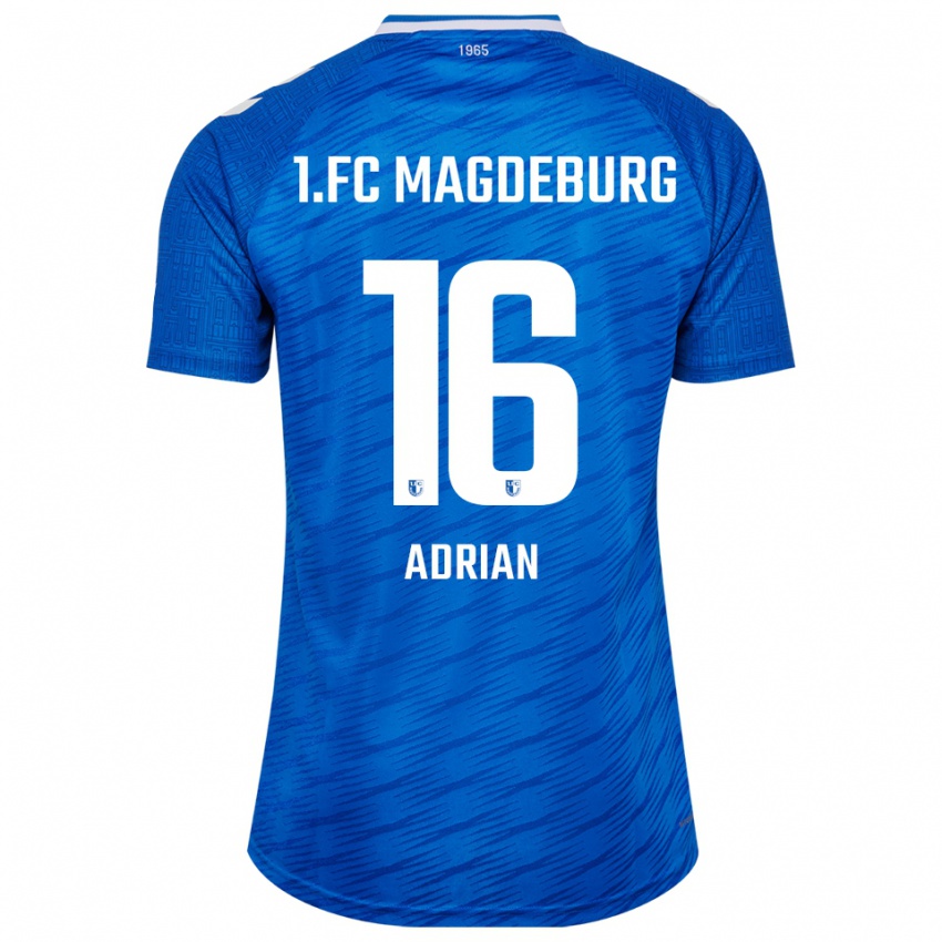 גברים Max Adrian #16 כחול לבן ג'רזי ביתית 2025/26 חולצה קצרה