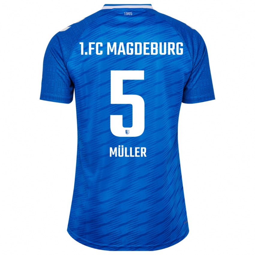 גברים Tobias Müller #5 כחול לבן ג'רזי ביתית 2025/26 חולצה קצרה