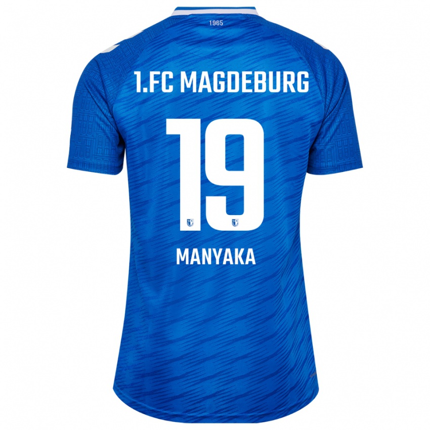 גברים Elishama Manyaka #19 כחול לבן ג'רזי ביתית 2025/26 חולצה קצרה