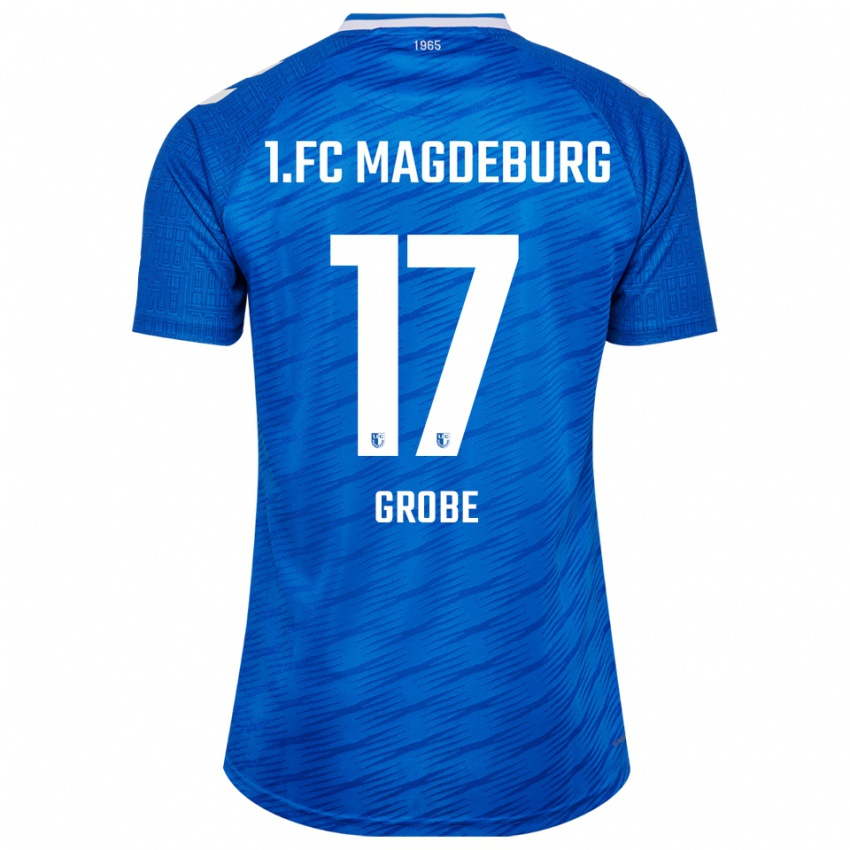 גברים Theresa Grobe #17 כחול לבן ג'רזי ביתית 2025/26 חולצה קצרה
